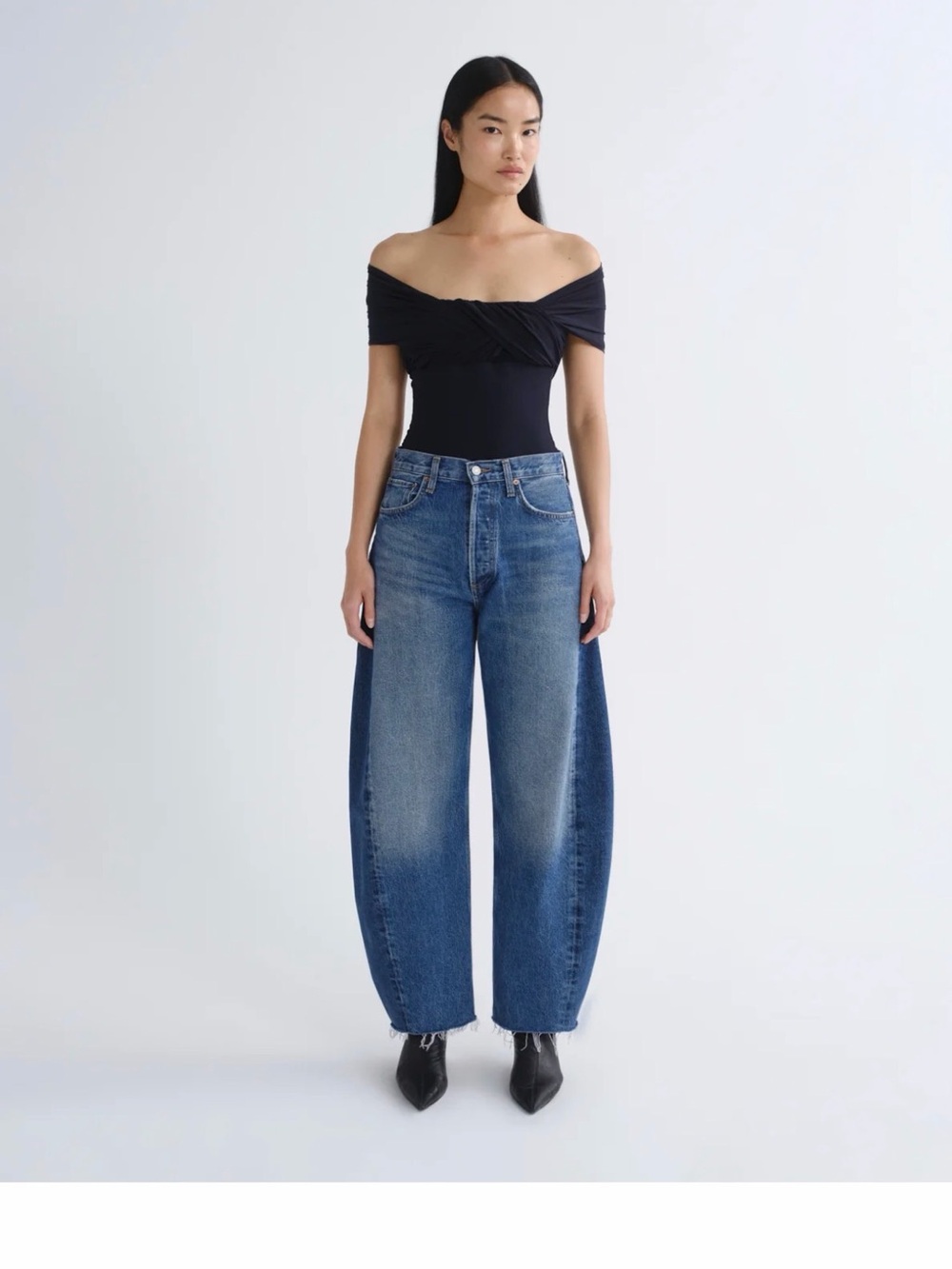 Agolde Luna High-Rise Pieced Jeans in Logical Size 26 Petite